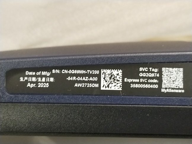 Монітор 27" DELL AW2725DM (210-BQWQ)фото2