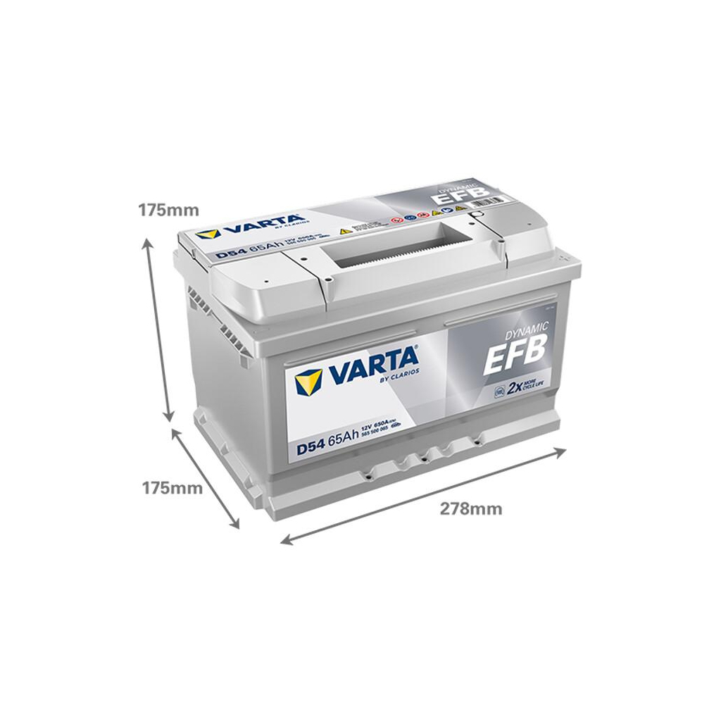 Акумулятор Varta Dynamic EFB 12В 65Аг 650А R+ (565500065) фото3
