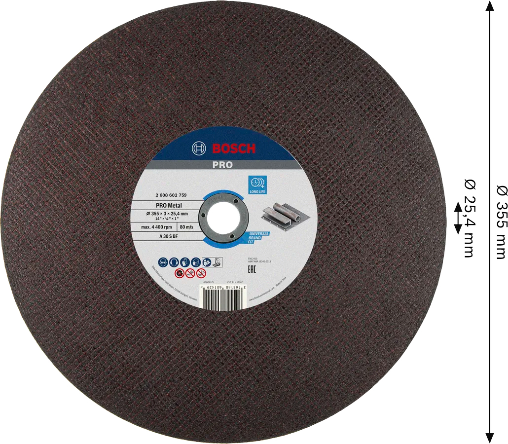 Диск отрезной Bosch Professional для металла 355x3,1x25,4мм (2.608.602.759) фото 