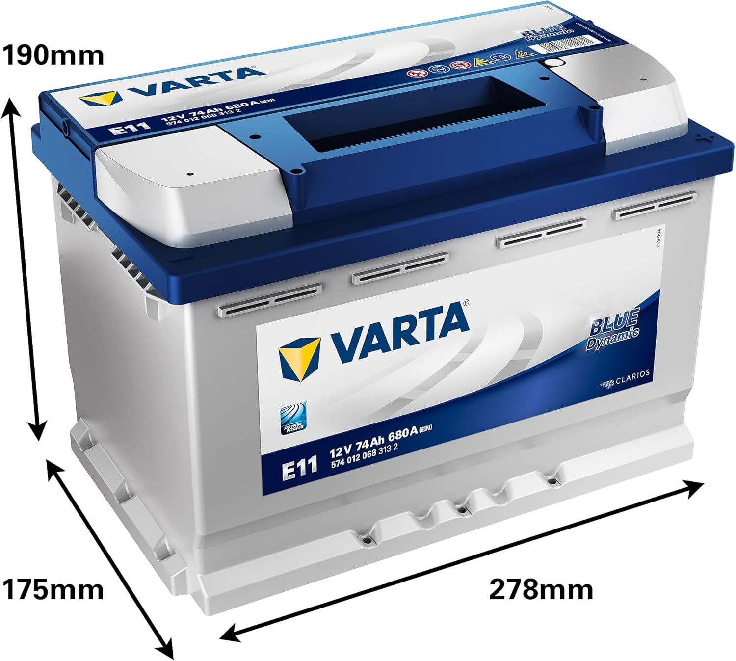 Акумулятор Varta Dynamic SLI 12В 74Аг 680А R+ (574012068)фото