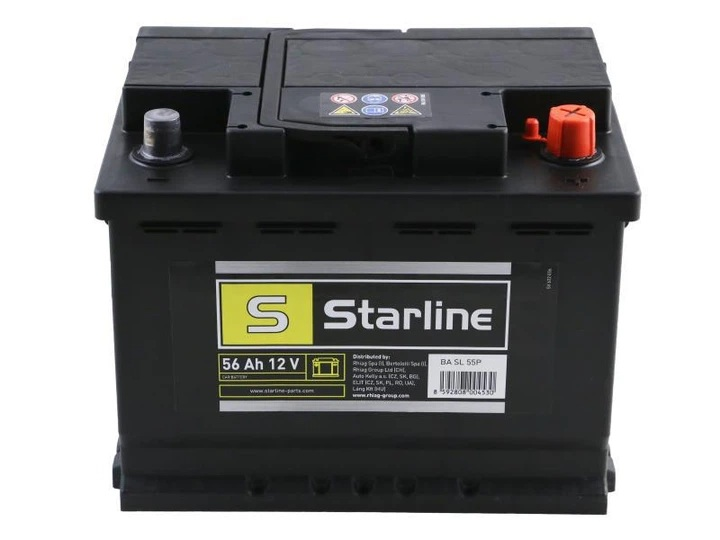 Акумулятор Starline 12В 56А·год 480А R+ (BA SL 55P) фото 