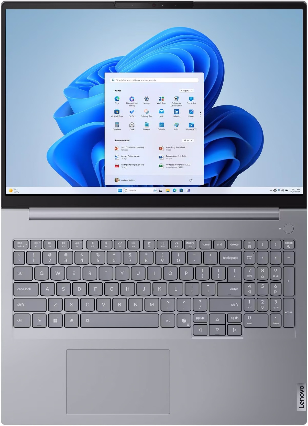 Ноутбук LENOVO ThinkBook 16 G8 IAL Arctic Grey (21SK007GRA)фото