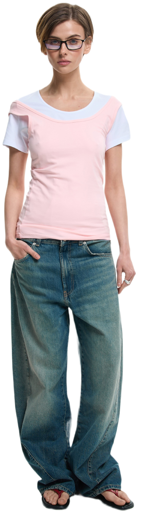 Майка хлопковая женская Roza 200126 S светло-розовая фото 