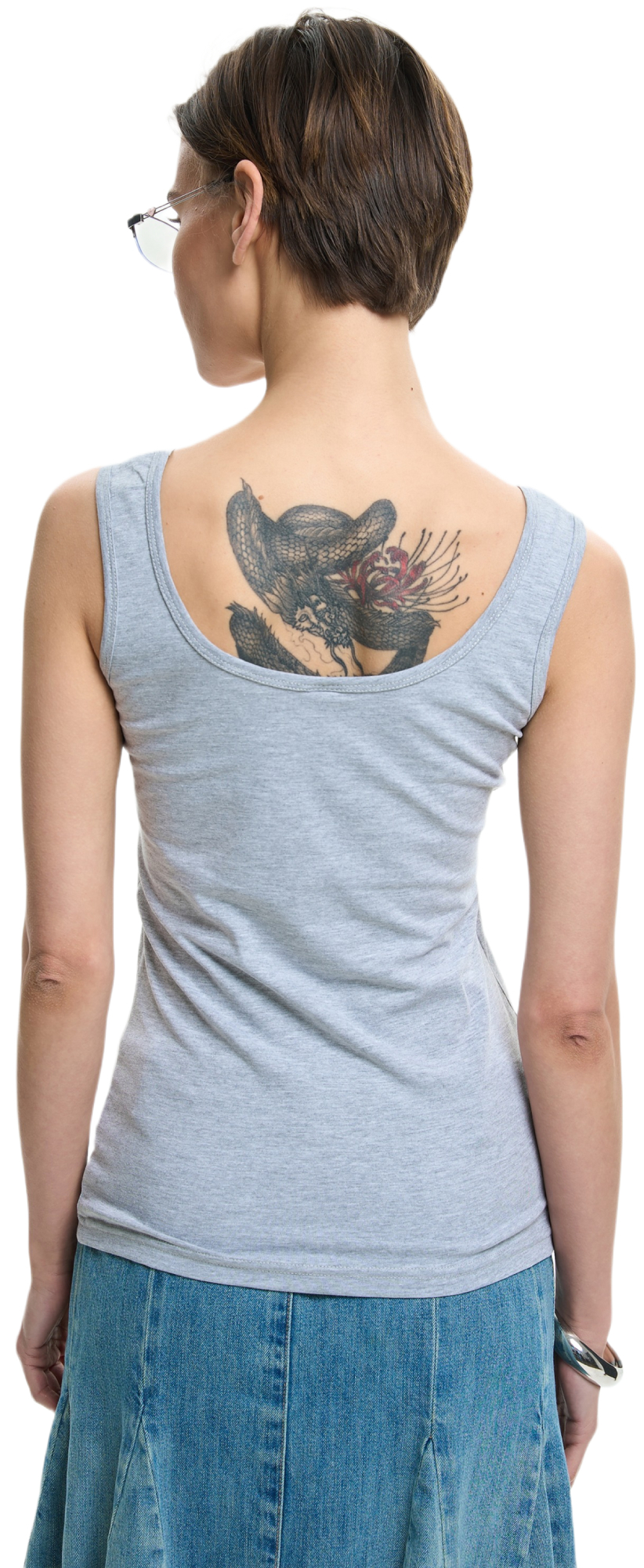 Майка хлопковая женская Roza 200126 M серая фото 