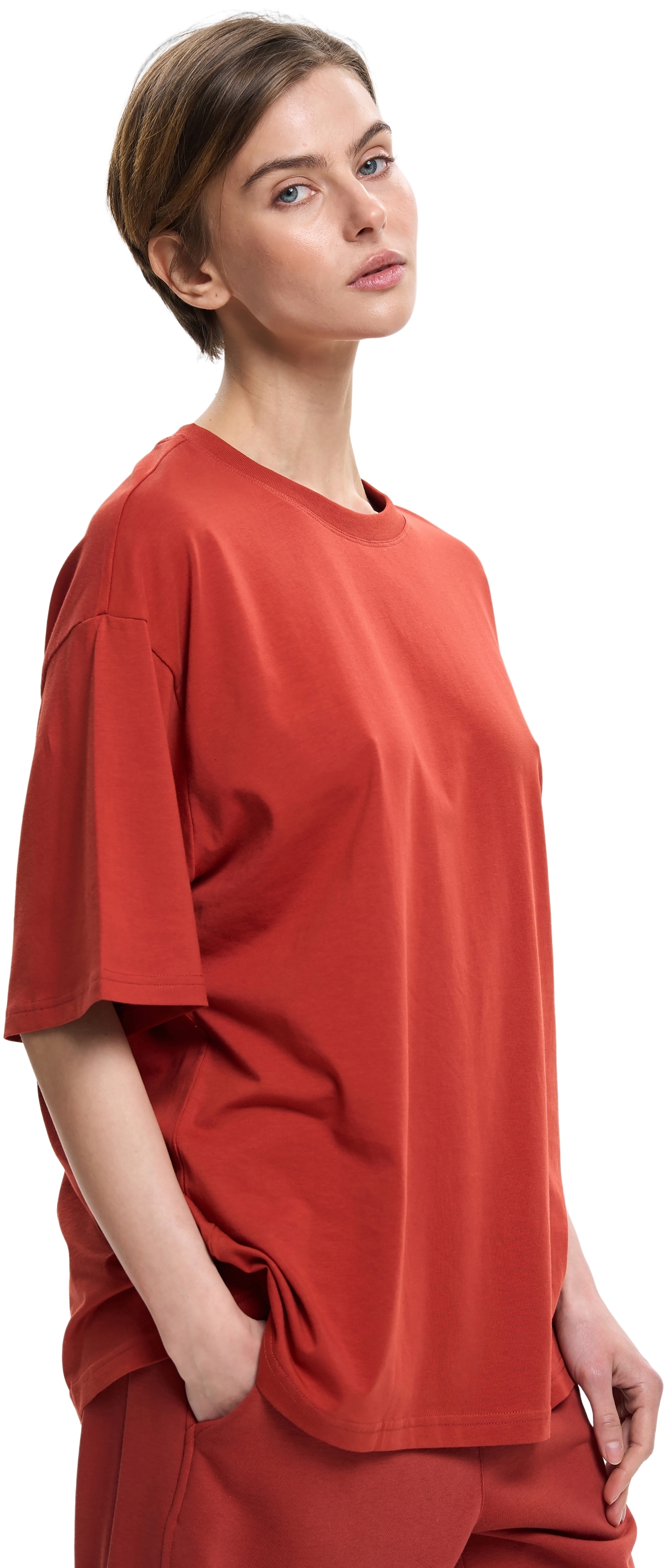 Футболка бавовняна жіноча Roza 231105 L червонафото