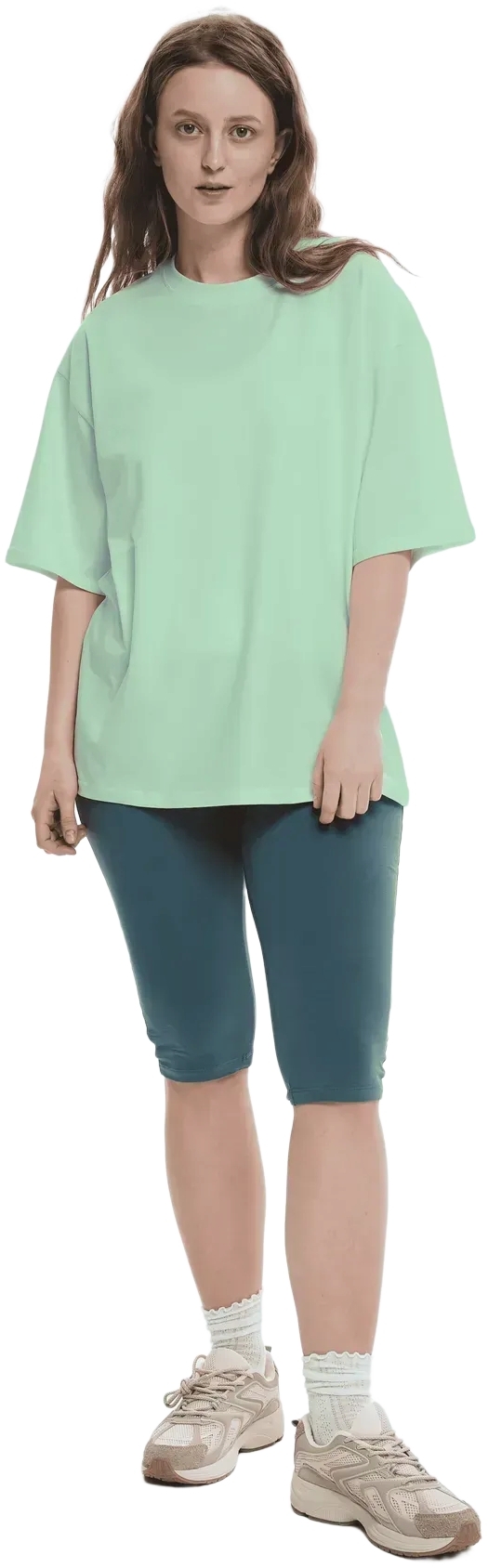 Футболка бавовняна жіноча Roza 231105 L ментоловафото