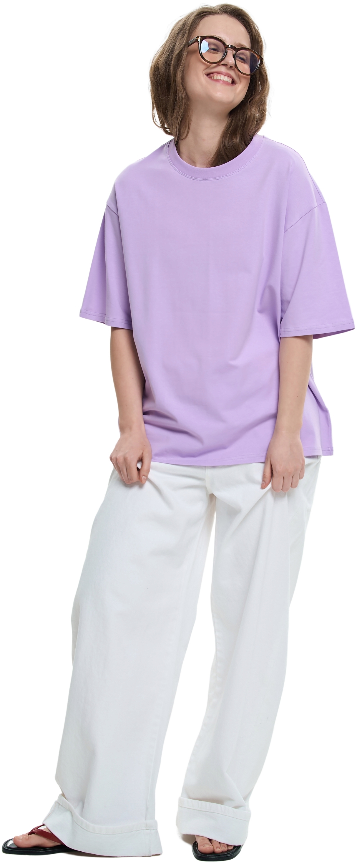 Футболка бавовняна жіноча Roza 231105 S світло-фіолетовафото