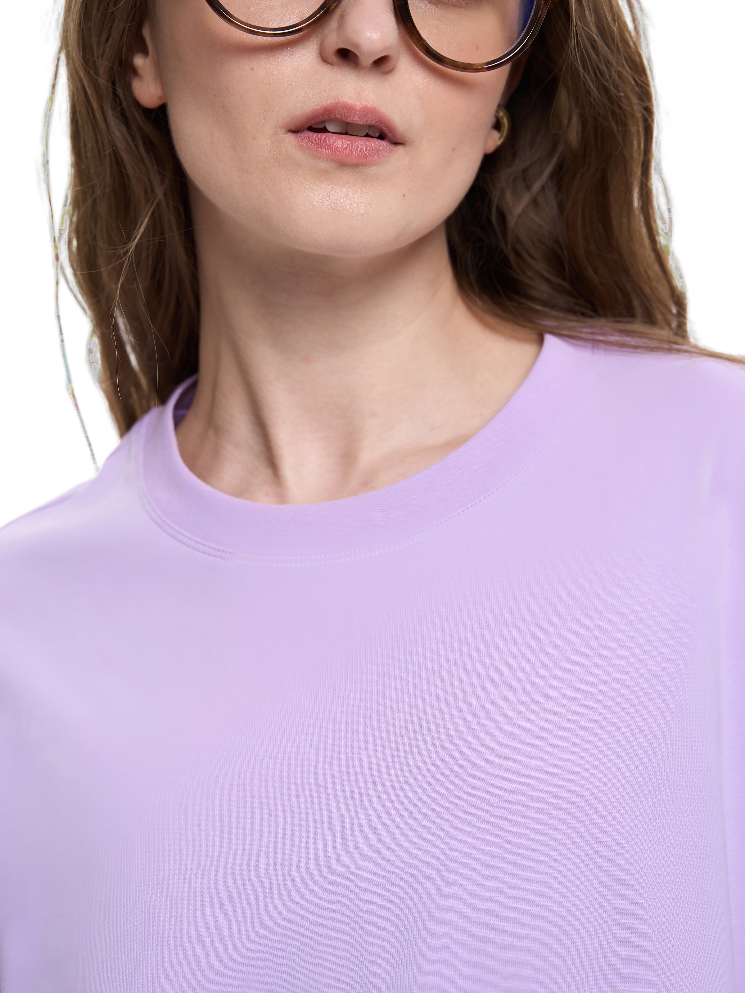 Футболка бавовняна жіноча Roza 231105 S світло-фіолетовафото