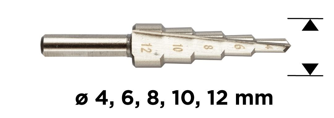 Свердло по металу східчасте GRAPHITE HSS 4x12мм (54T302)фото