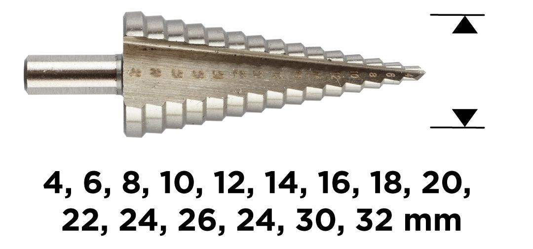 Свердло по металу східчасте GRAPHITE HSS 4x32мм (54T304)фото