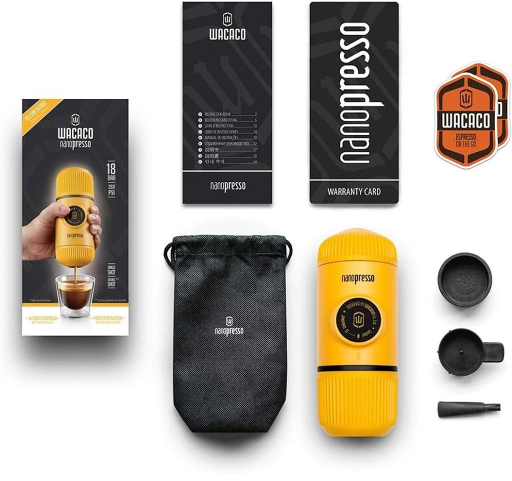 Еспресо-кавоварка Wacaco Nanopresso механічна для меленої кави Жовта (WNANOYELLOW)фото2