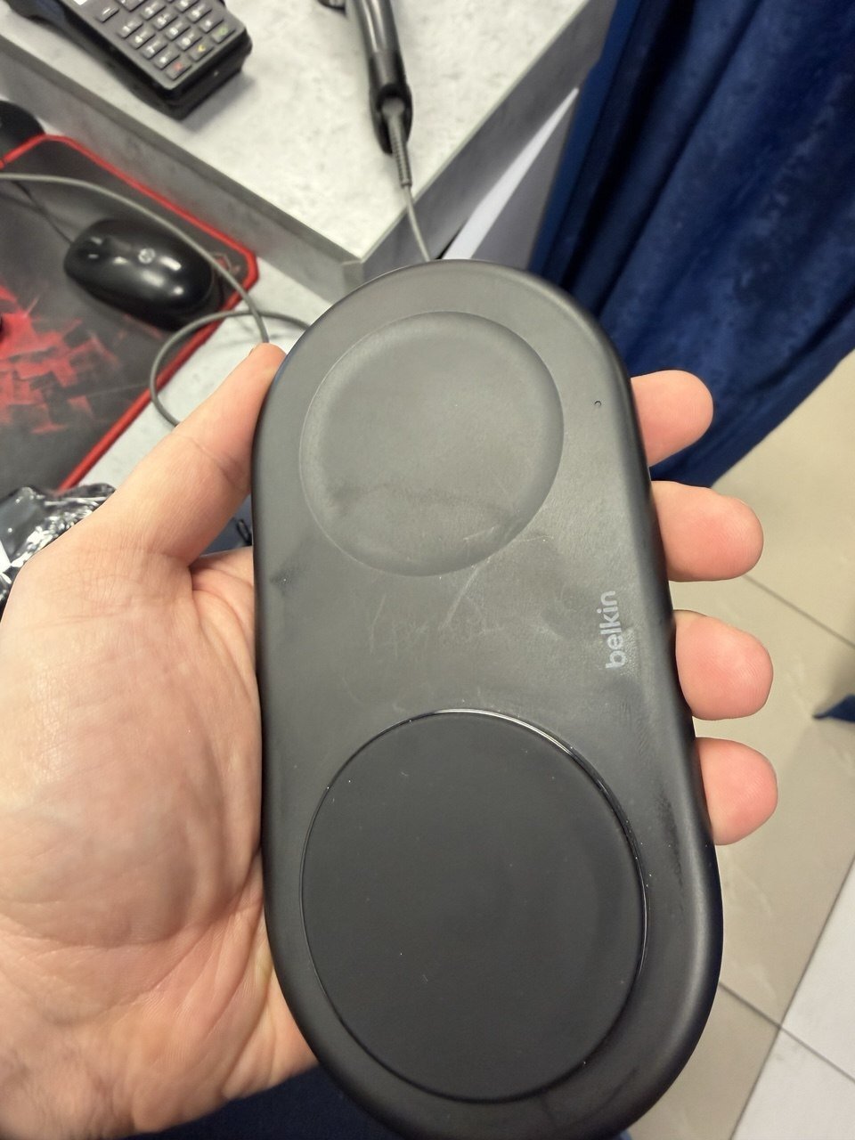 Беспроводное зарядное устройство Belkin 2в1 15Вт Pad Qi2 Black (WIZ021VFBK) фото 