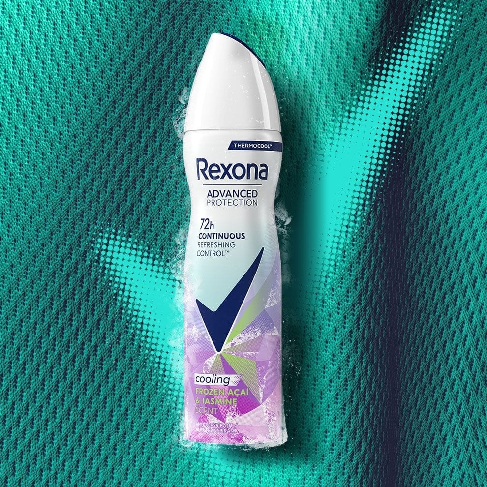 Антиперспирант-аэрозоль Rexona Advanced Protection охлаждающий Свежесть ягод асаи и жасмина 72 часа 150 мл фото 