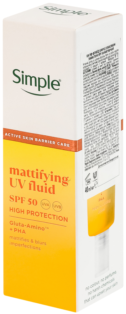 УФ-флюїд Simple SPF 50 з високим захистом матуючий 40 млфото2