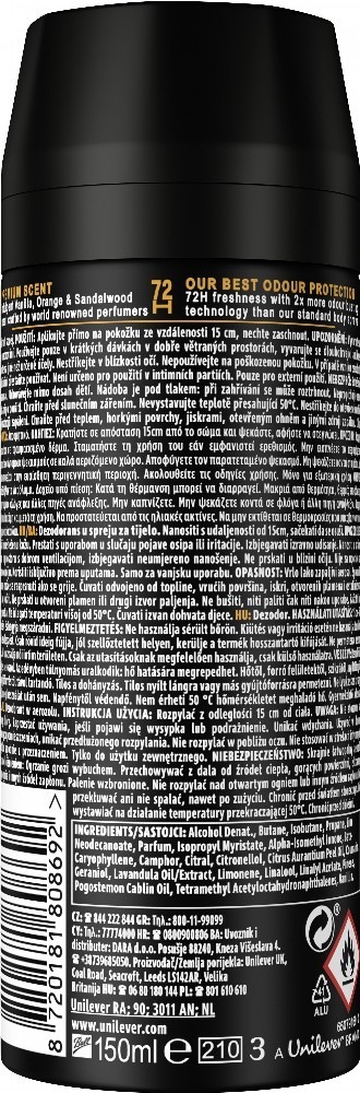 Дезодорант Axe Fine fragrance collection Black vanilla 72 часа аэрозоль 150 мл фото 