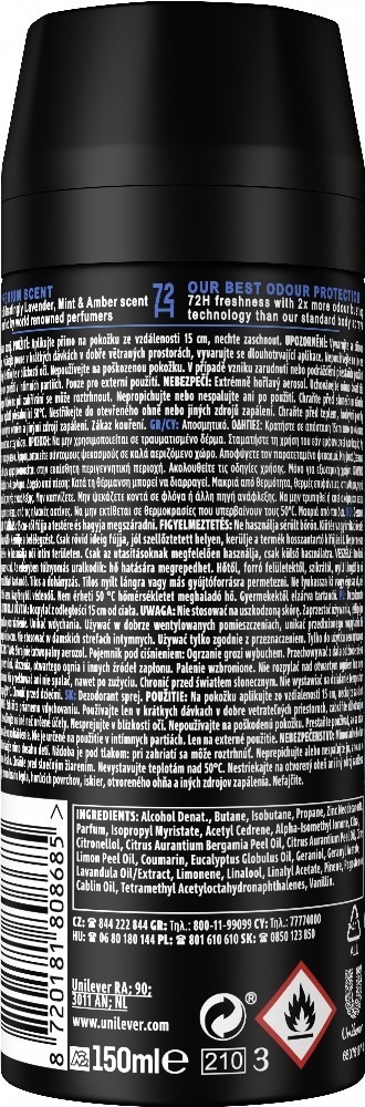 Дезодорант Axe Fine fragrance collection Blue lavender 72 часа аэрозоль 150мл фото 