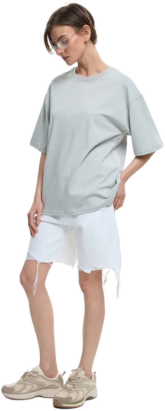 Футболка бавовняна жіноча Roza 231105 XL світло-сірафото