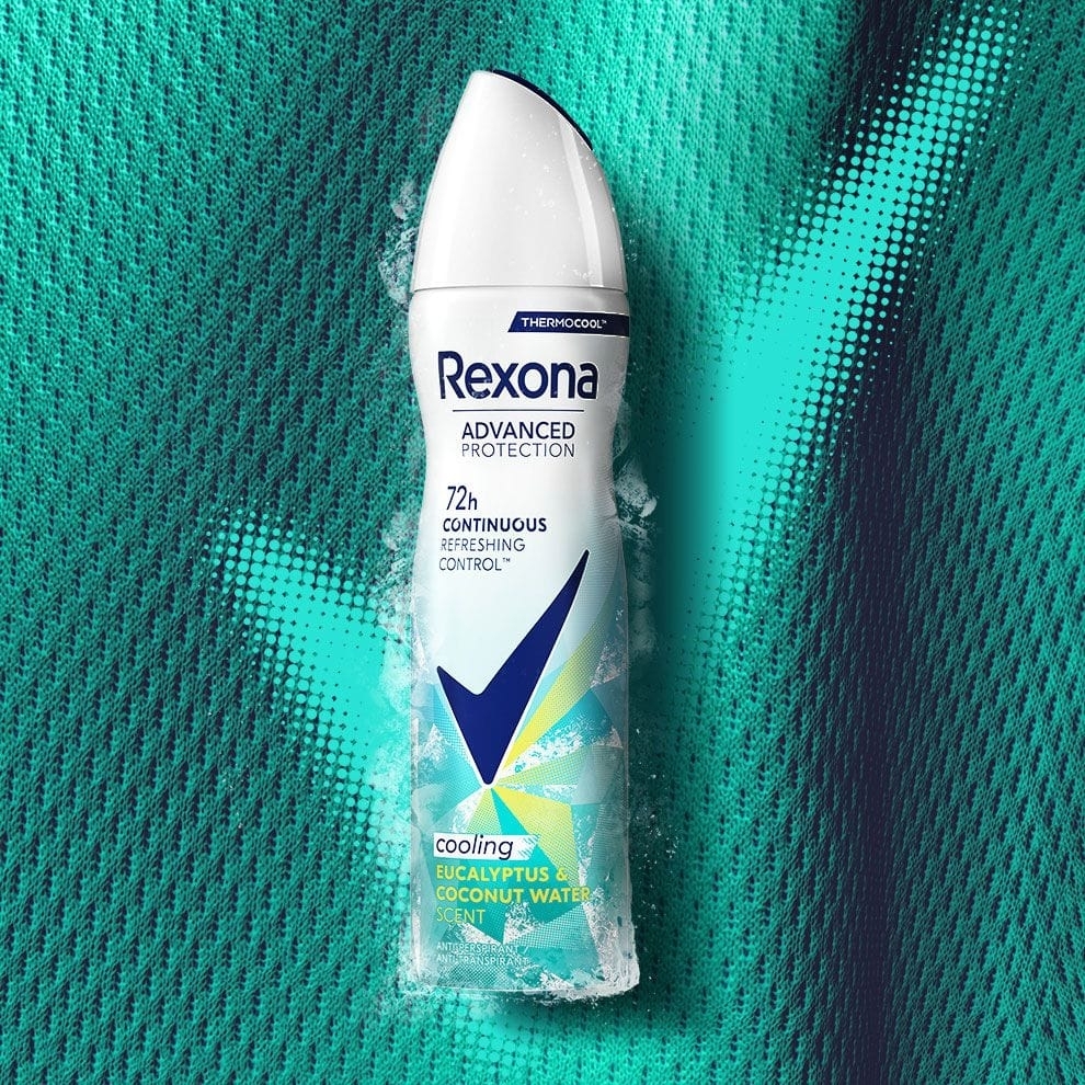 Антиперспирант-аэрозоль Rexona Advanced Protection охлаждающий Свежесть эвкалипта и кокосовой воды 72 часа 150 мл фото 