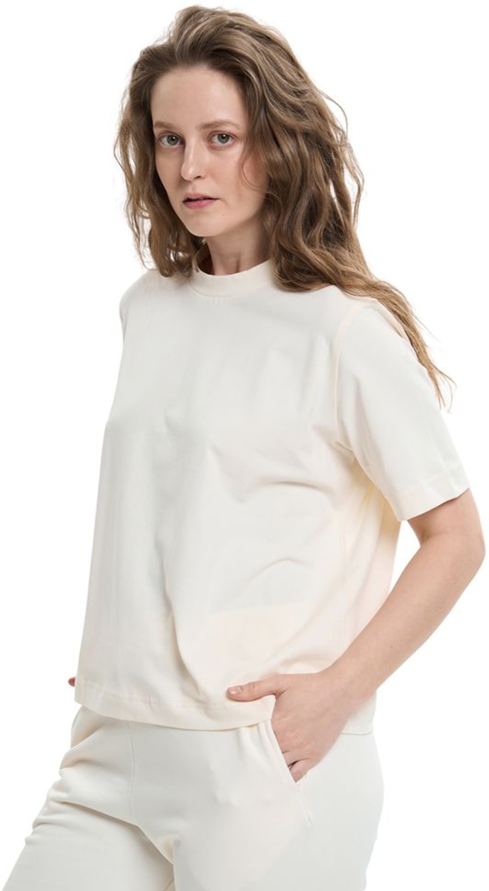 Футболка бавовняна жіноча Roza 240604 2XL світло-бежевафото