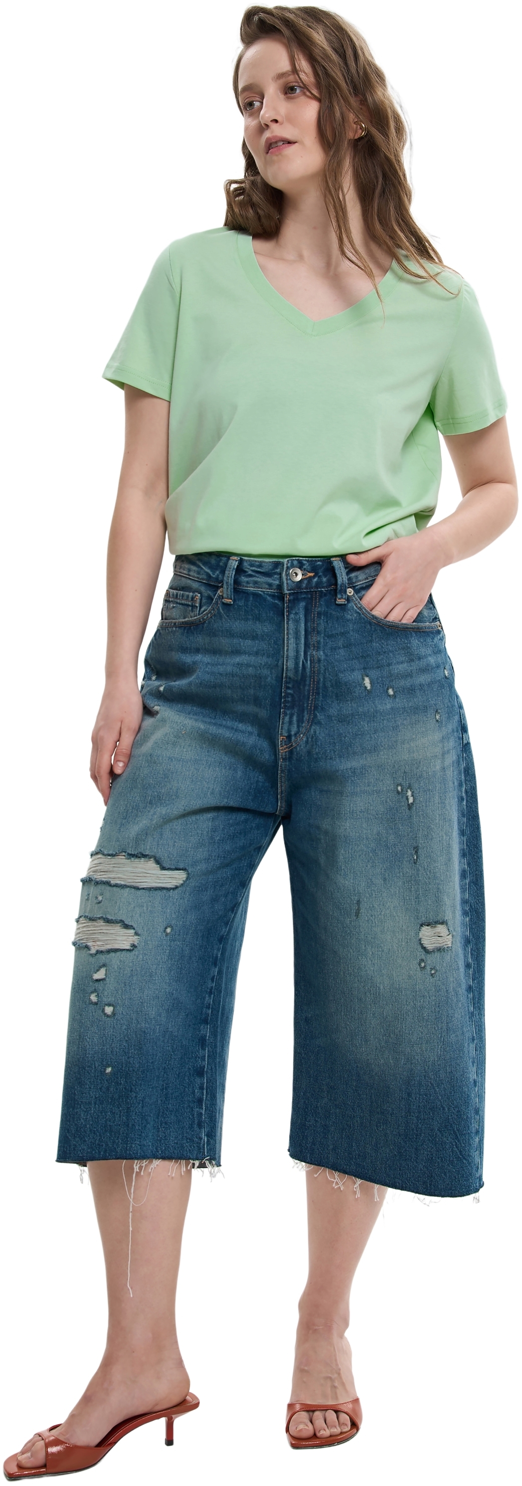 Футболка бавовняна жіноча Roza 231108 S ментоловафото