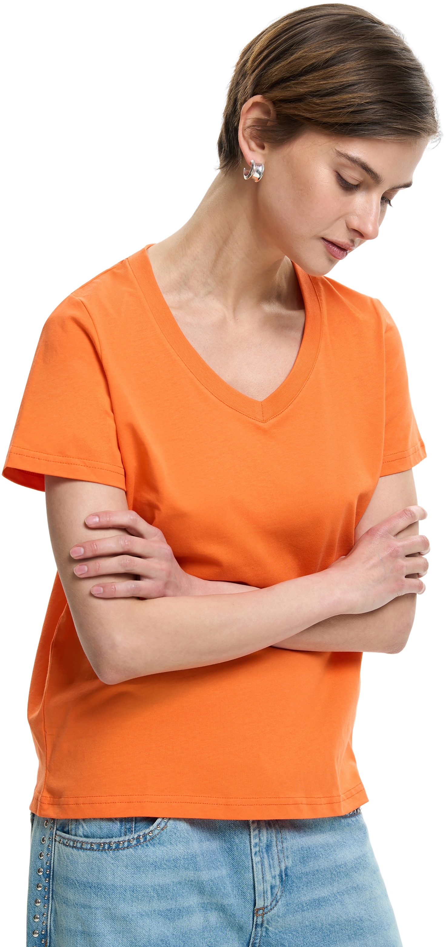 Футболка бавовняна жіноча Roza 231108 2XL оранжевафото
