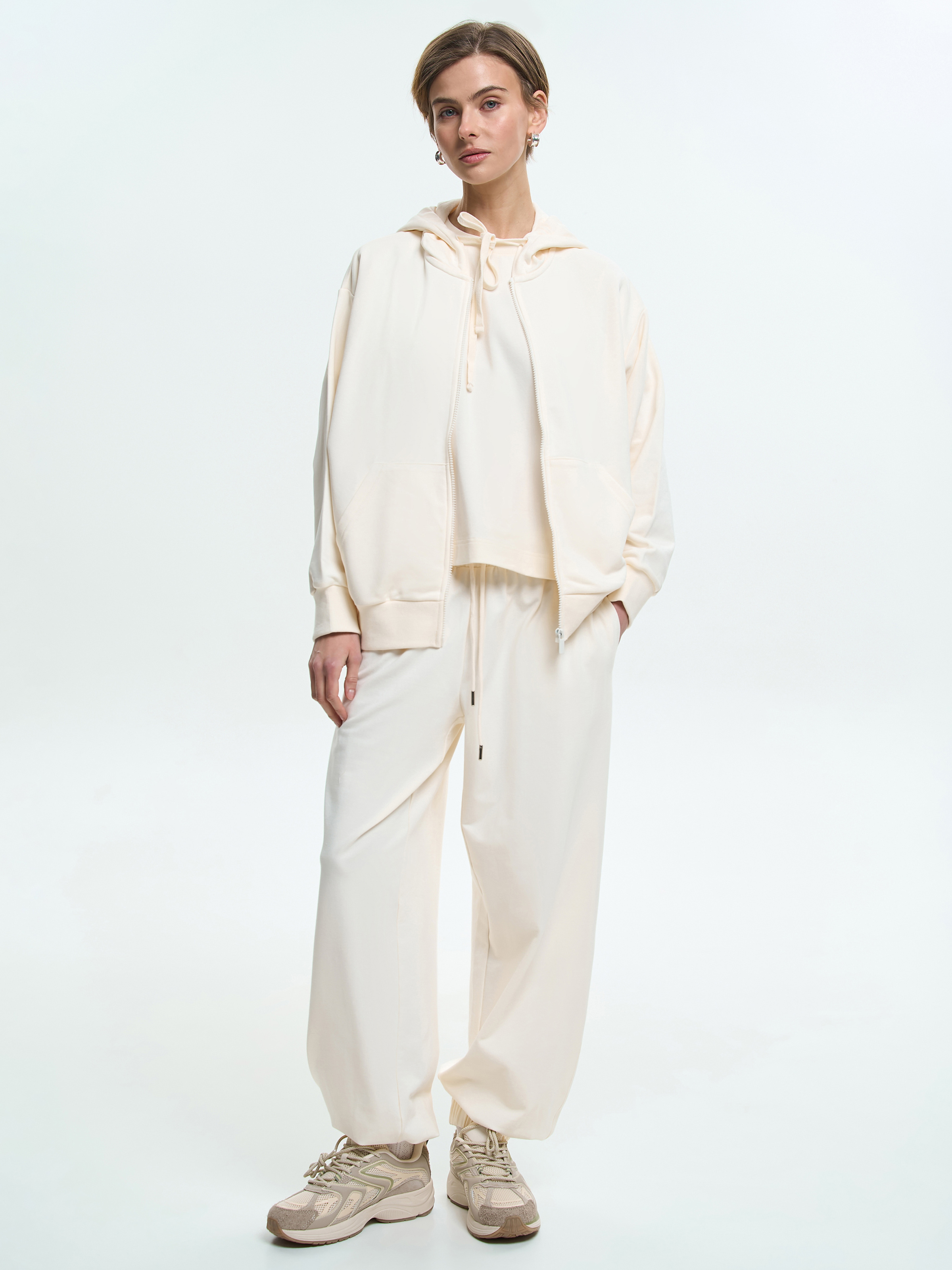 Худи на молнії жіноче Roza 211201 XS молочнефото