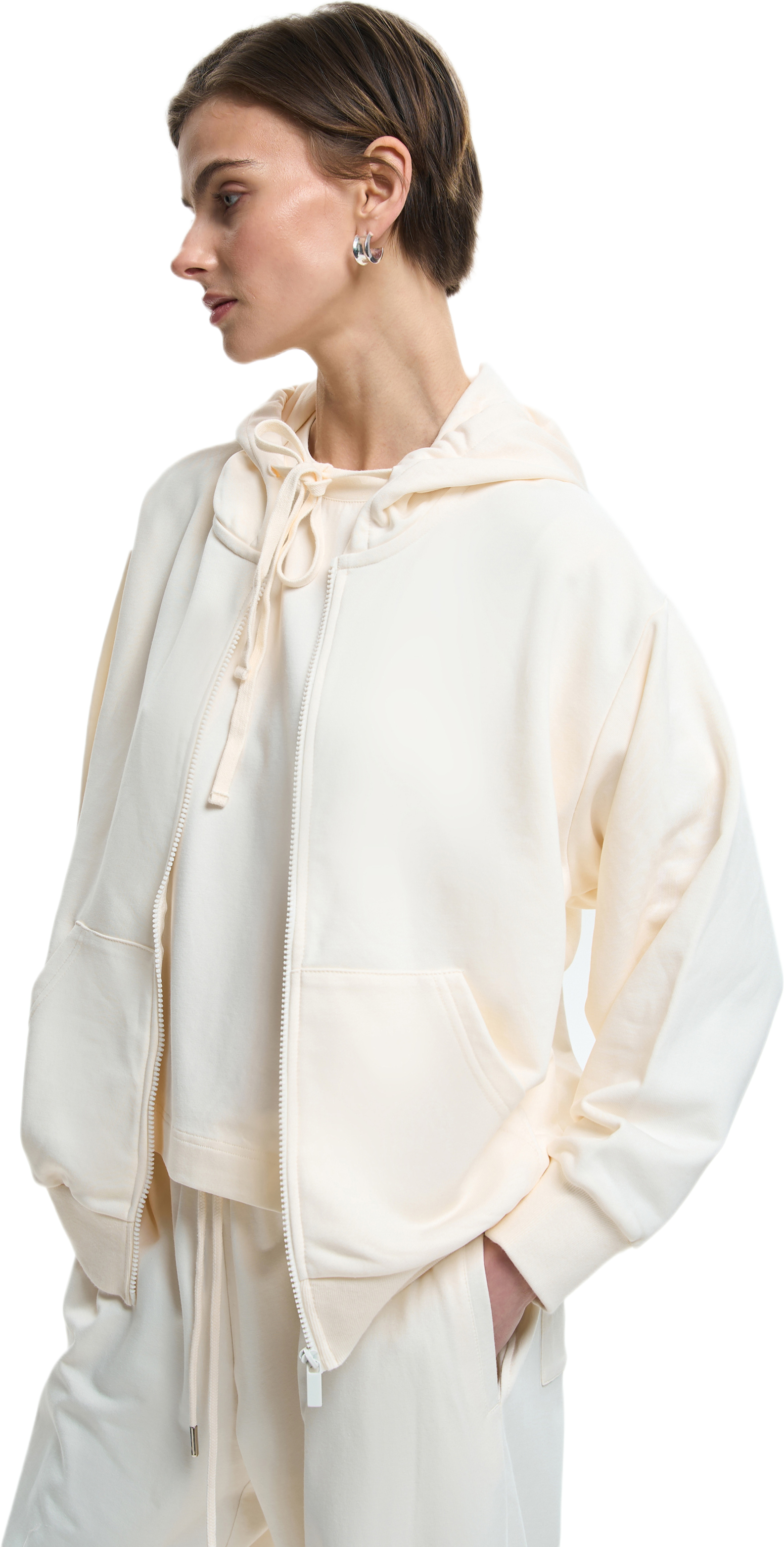 Худи на молнії жіноче Roza 211201 2XL молочнефото