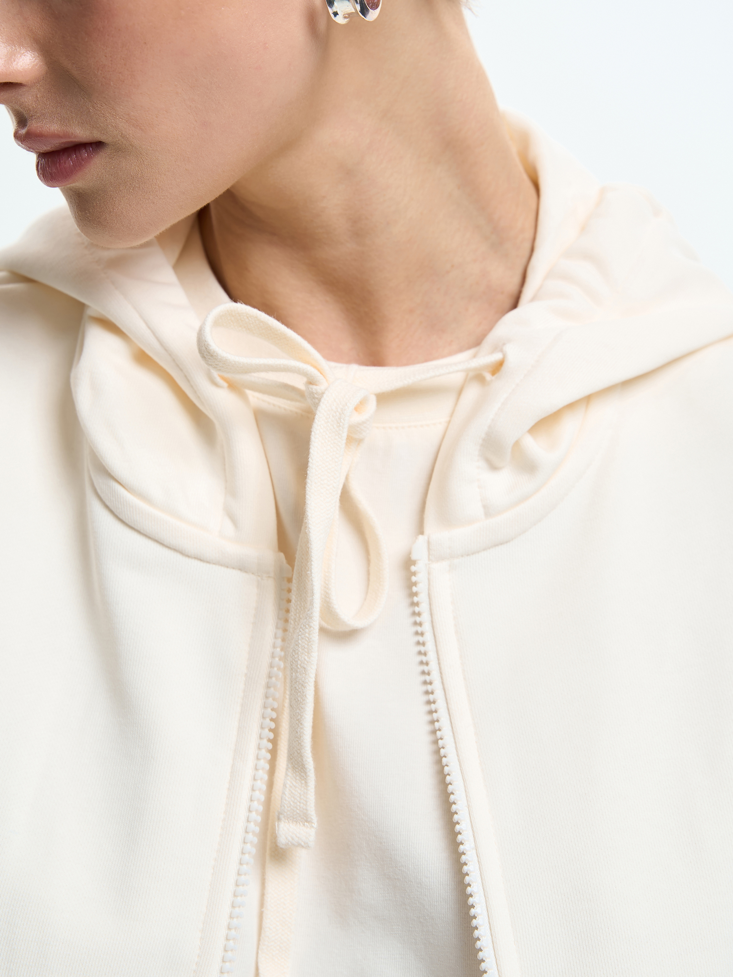 Худи на молнії жіноче Roza 211201 2XL молочнефото