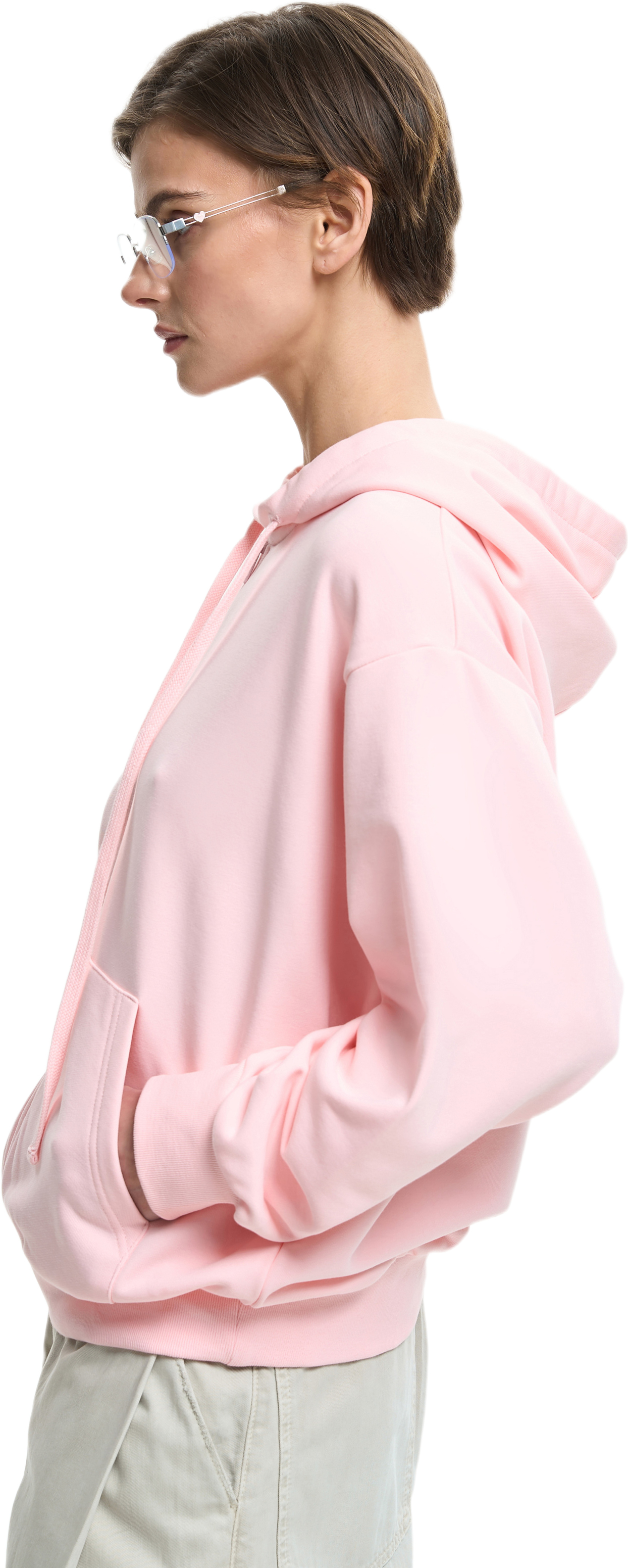 Худи на молнии женское Roza 211201 XS светло-розовое фото 