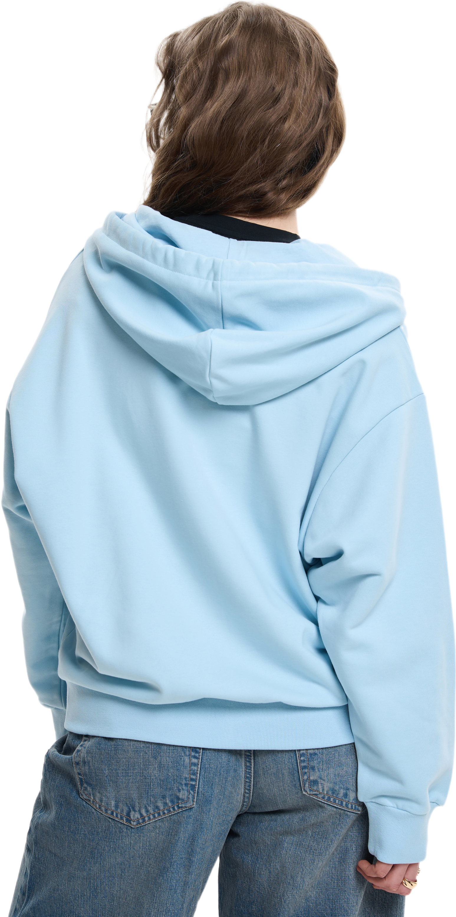 Худи на молнії жіноче Roza 211201 S сіро-блакитнефото