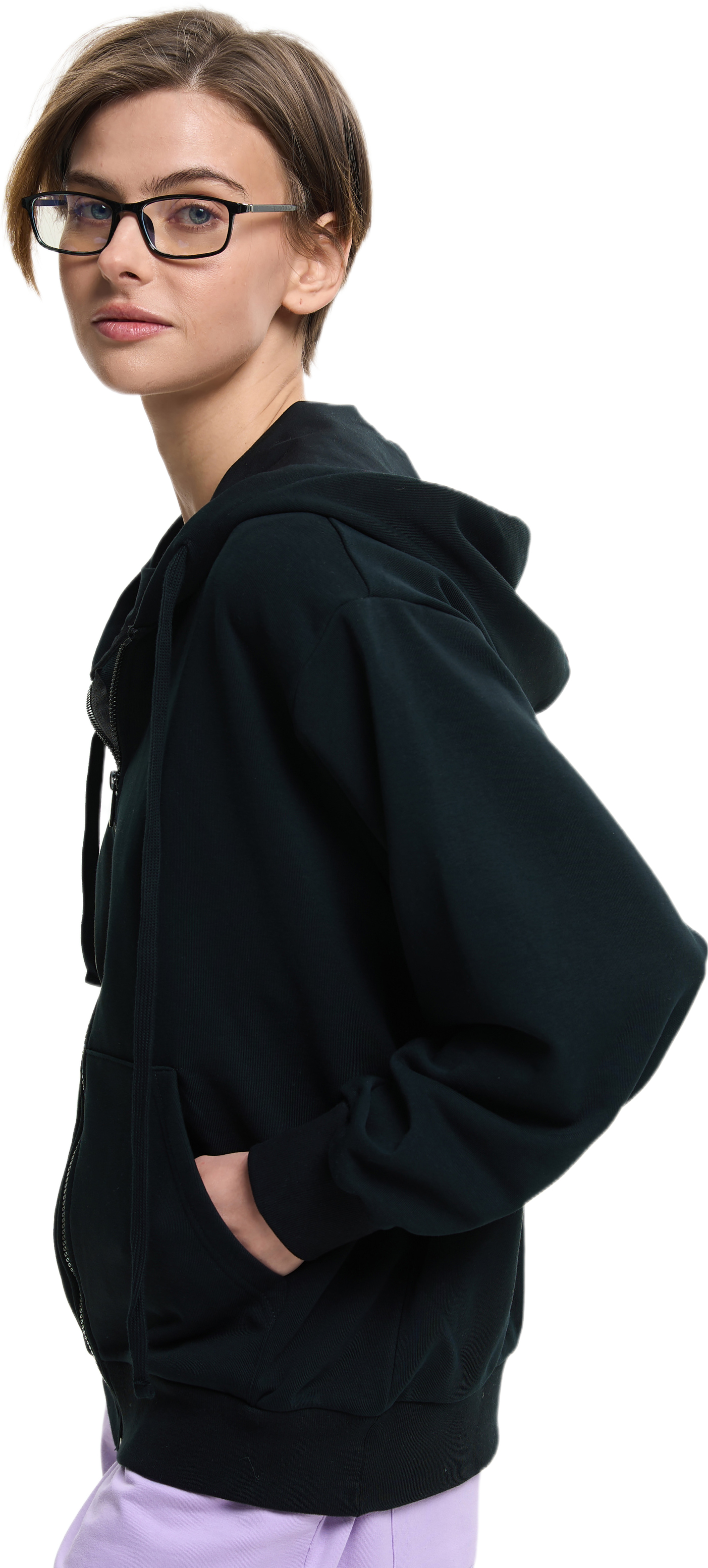 Худи на молнії жіноче Roza 211201 2XL чорнефото