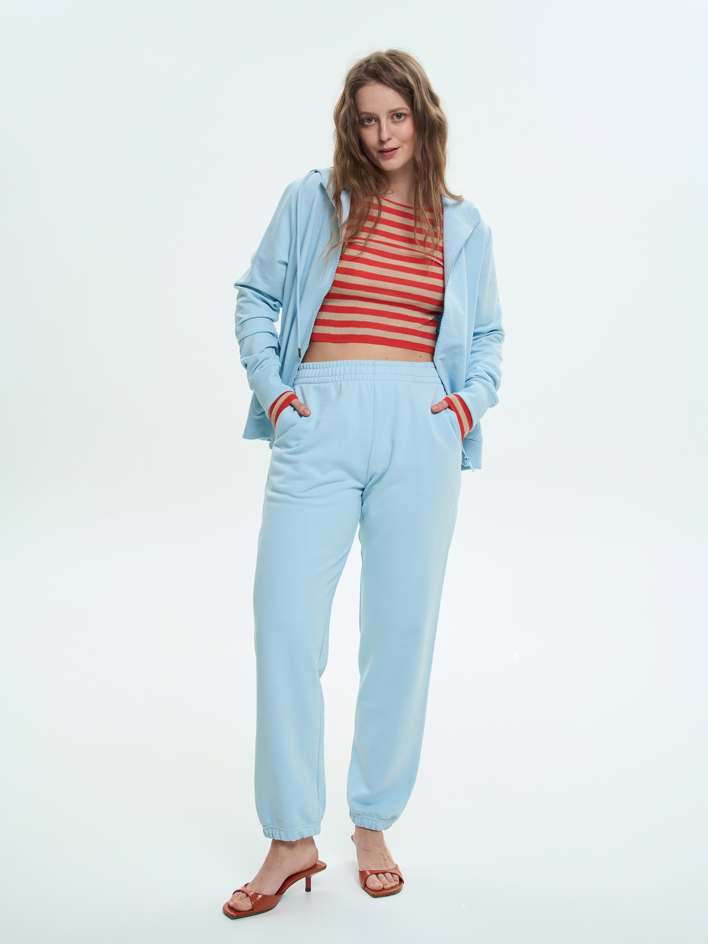 Штани спортивні жіночі Roza 231025 M сіро-блакитніфото