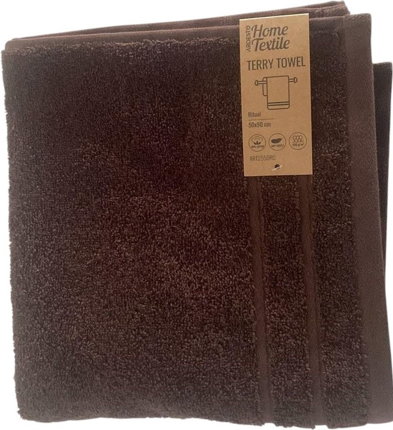 Рушник махровий ARDESTO Ritual 50х90см, 100% бавовна, коричневий (ART2550RC)фото2