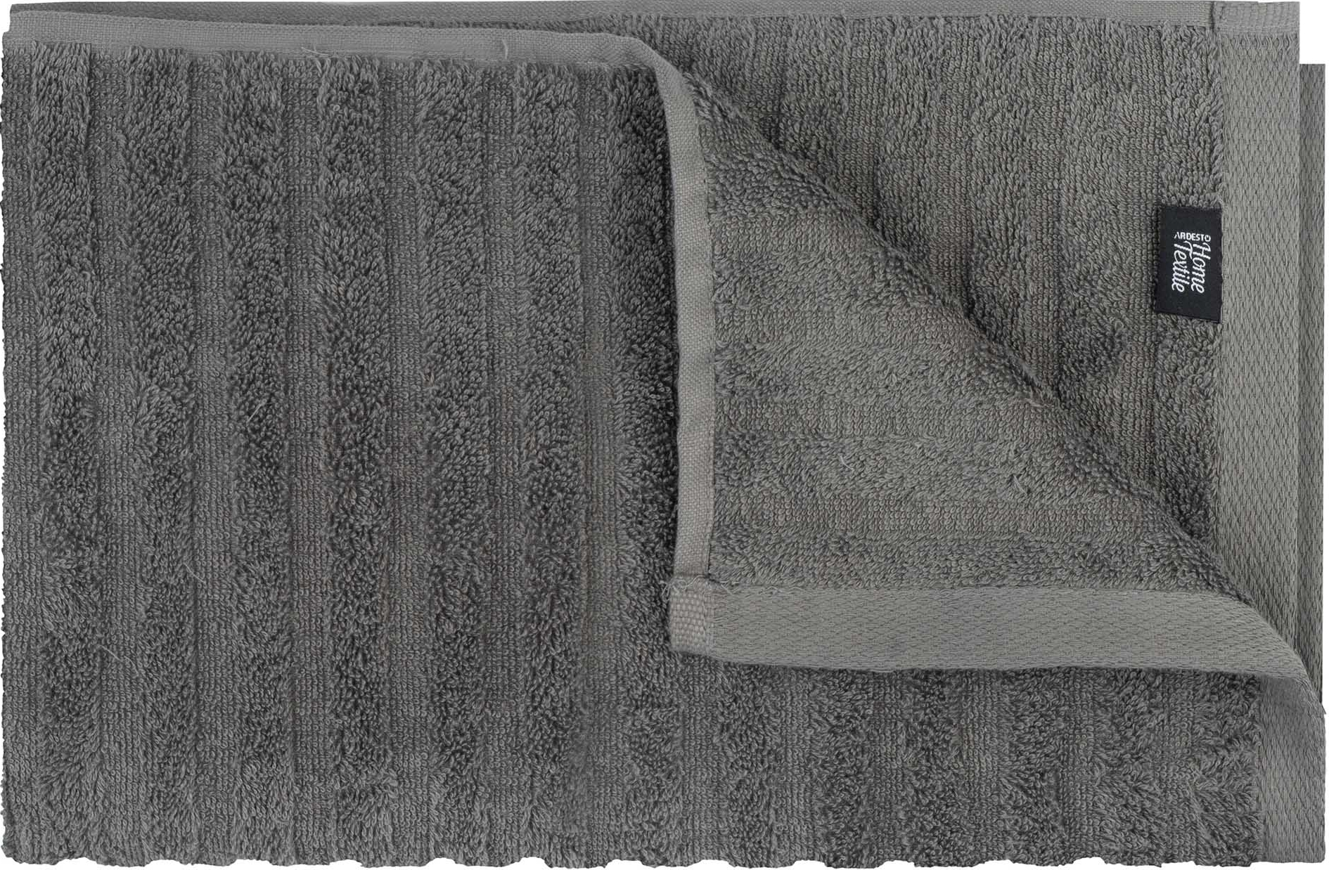 Рушник махровий ARDESTO Lines 70х140см, 100% бавовна, сірий темний (ART2670LR)фото3