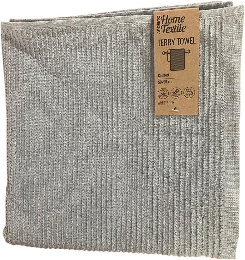 Рушник махровий ARDESTO Comfort 50х90см, 100% бавовна, сірий (ART2750CR)фото2