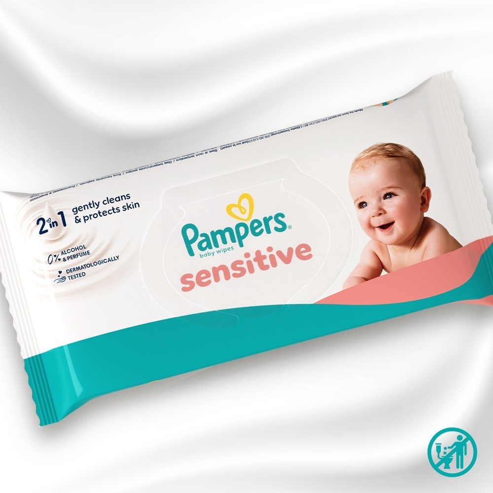 Салфетки влажные детские Pampers Sensitive Fresh Clean 2x 80 шт фото 