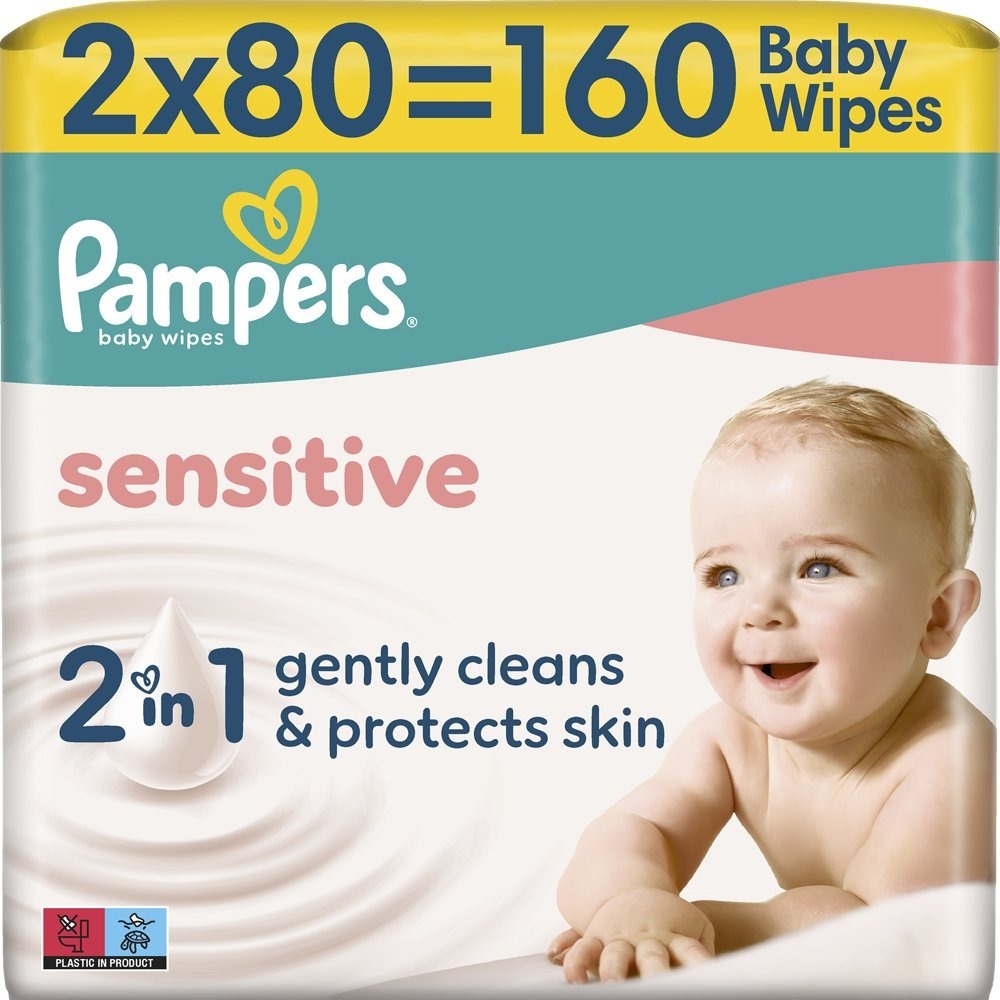 Салфетки влажные детские Pampers Sensitive Fresh Clean 2x 80 шт фото 