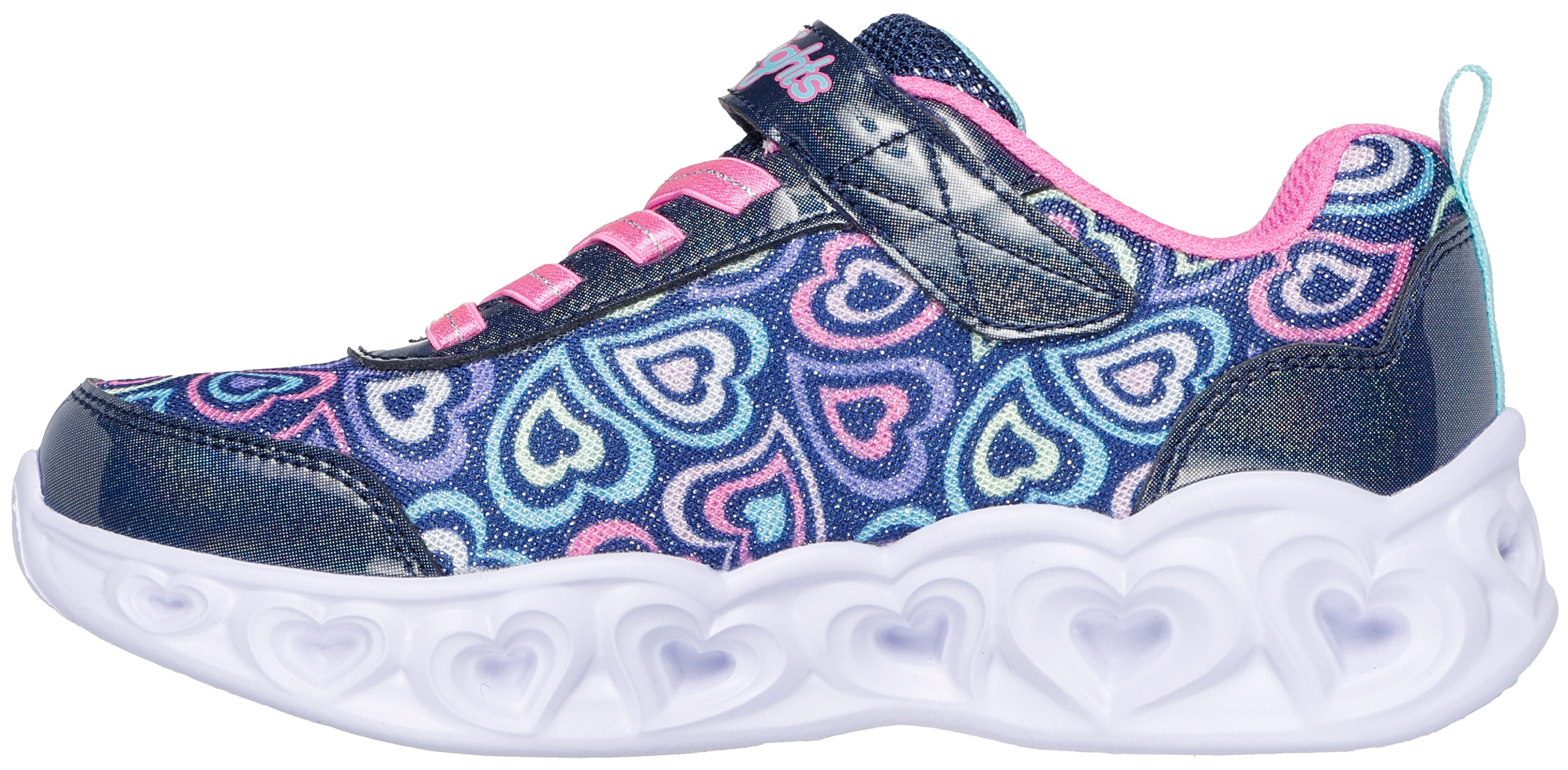 Кроссовки для девочек Skechers Heart Lights 303257L NVMT 27.5 (11 US) синие фото 