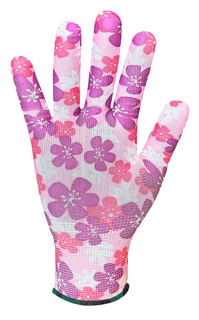 Рукавички робочі Verto, поліестер, р.7, рожевий в квіточку (97H146)фото