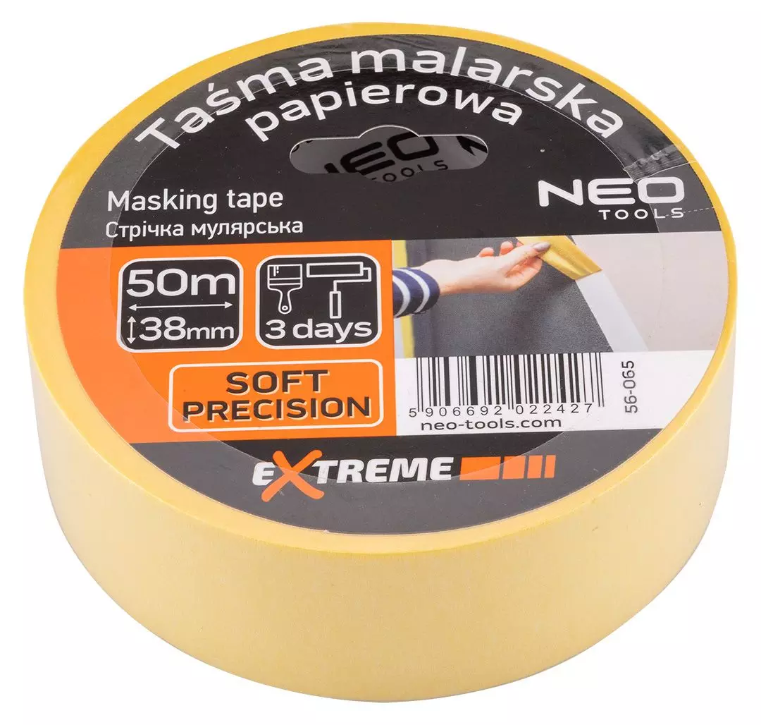 Лента малярная Neo Tools, 50мх38мм, желтый (56-065) фото 