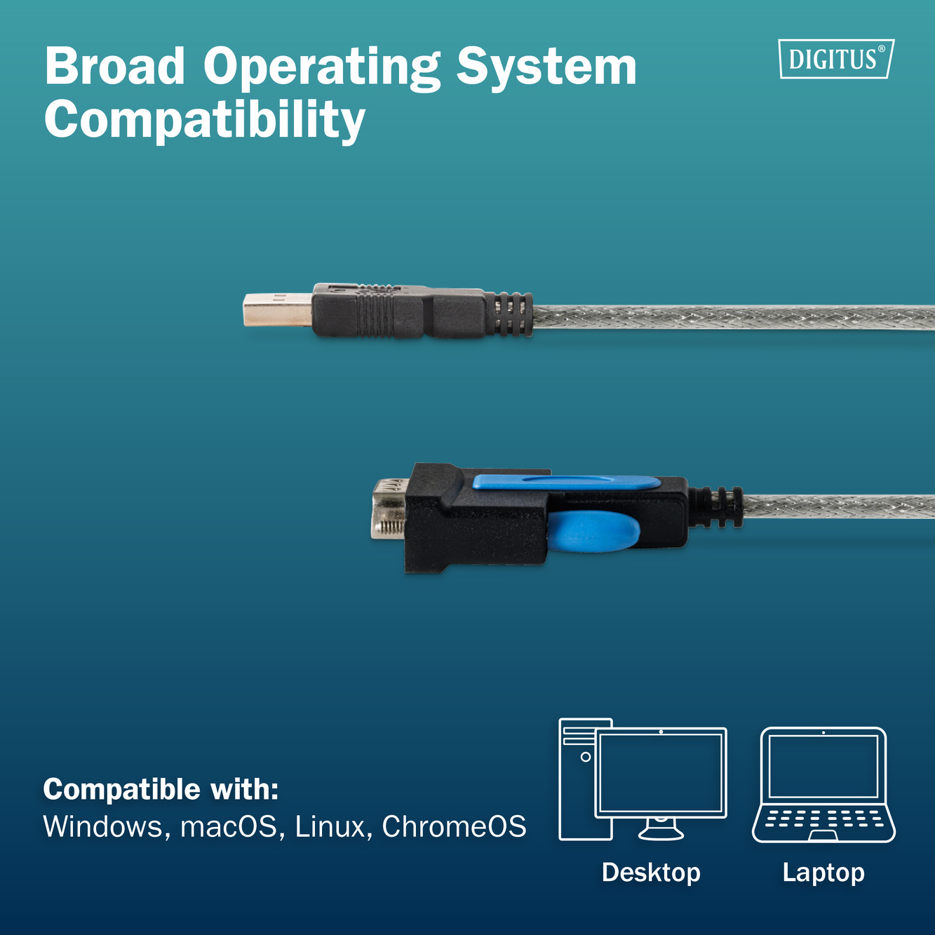 Адаптер DIGITUS USB-A > RS232 (M/M) FTDI 1,8м (DA-70170)фото6