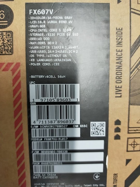 Ноутбук ASUS TUF Gaming F16 FX607VU-RL017 (90NR0N06-M00320) фото 3