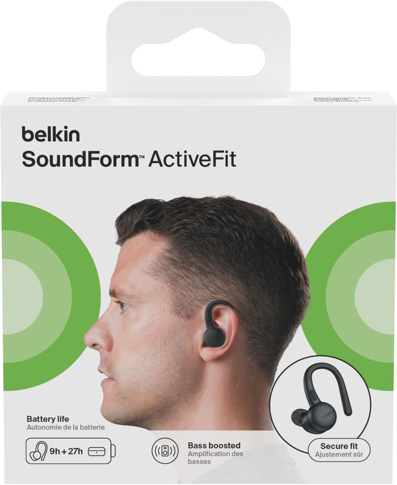 Наушники Belkin Soundform ActiveFit True Wireless Black (AUC016HQBK) фото 