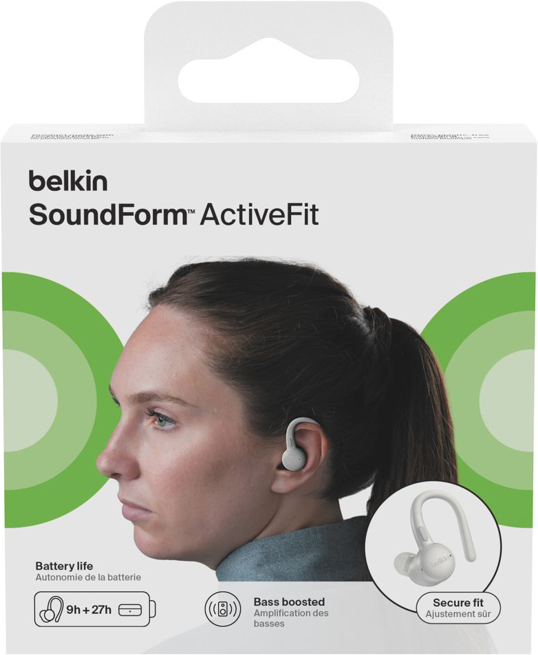 Навушники Belkin Soundform ActiveFit True Wireless Sand (AUC016HQCR)фото