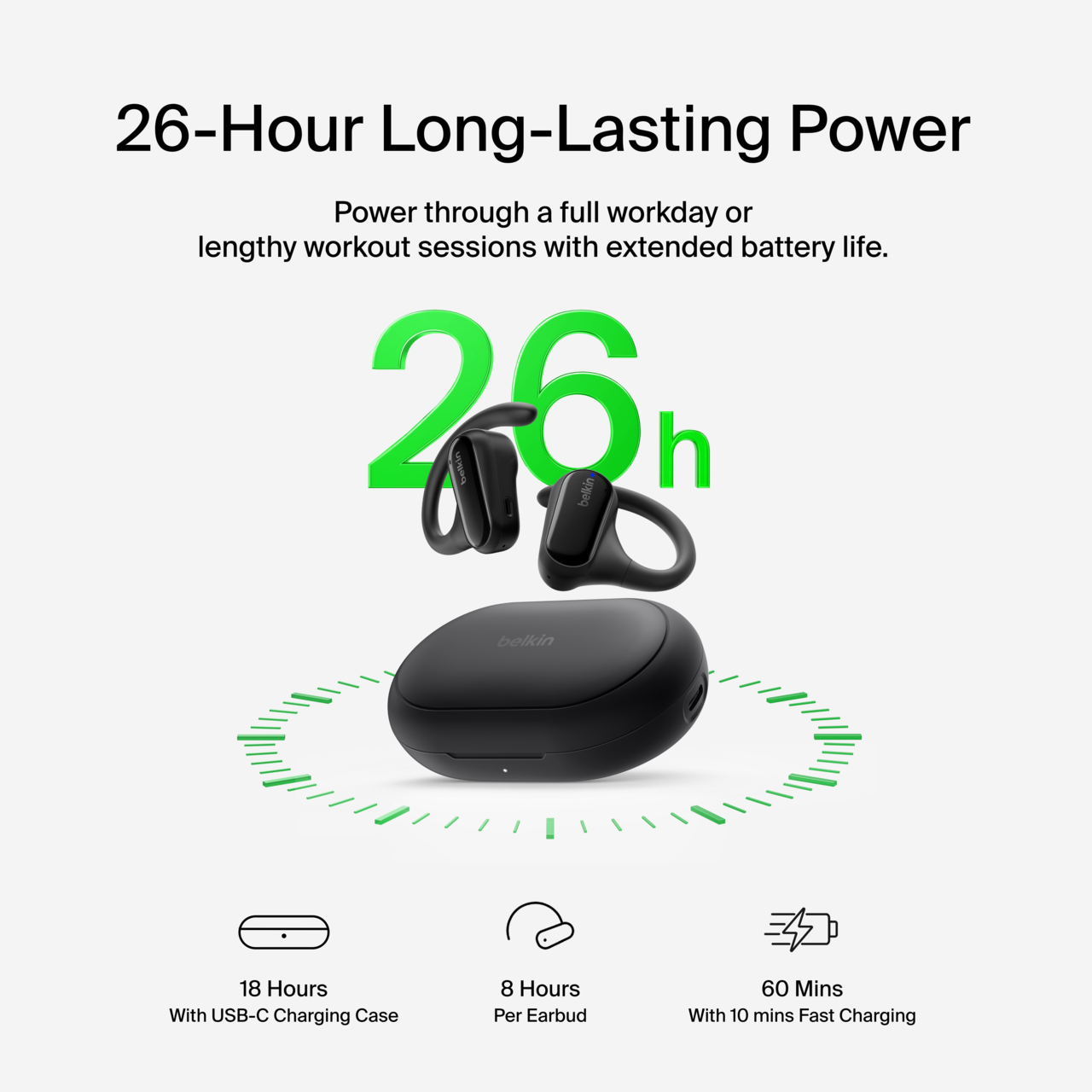 Навушники Belkin Soundform ClearFit True Wireless Black (AUC013CTBK)фото