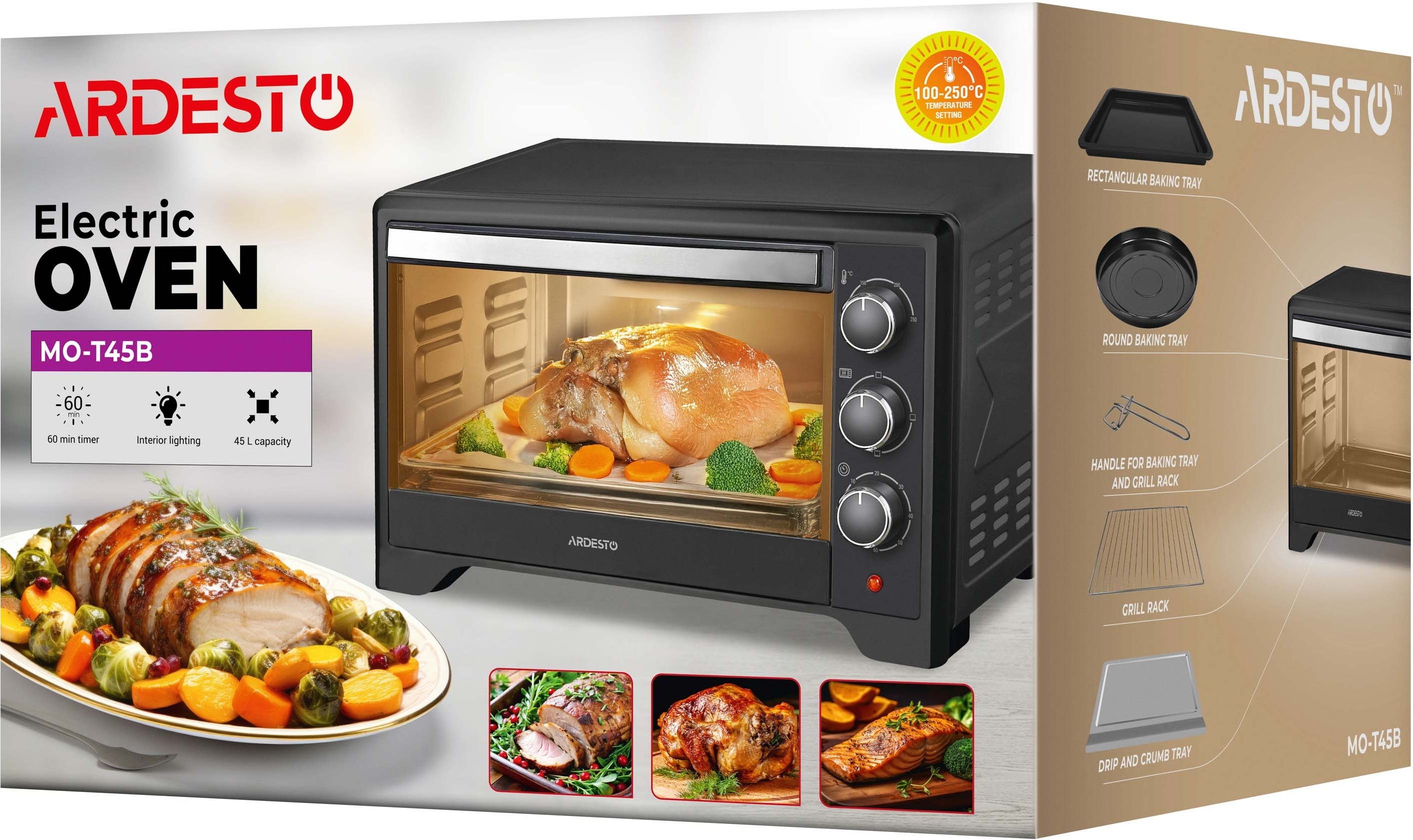 Комплект Электрическая печь ARDESTO MO-T45B + распылитель + форма для выпечки фото 