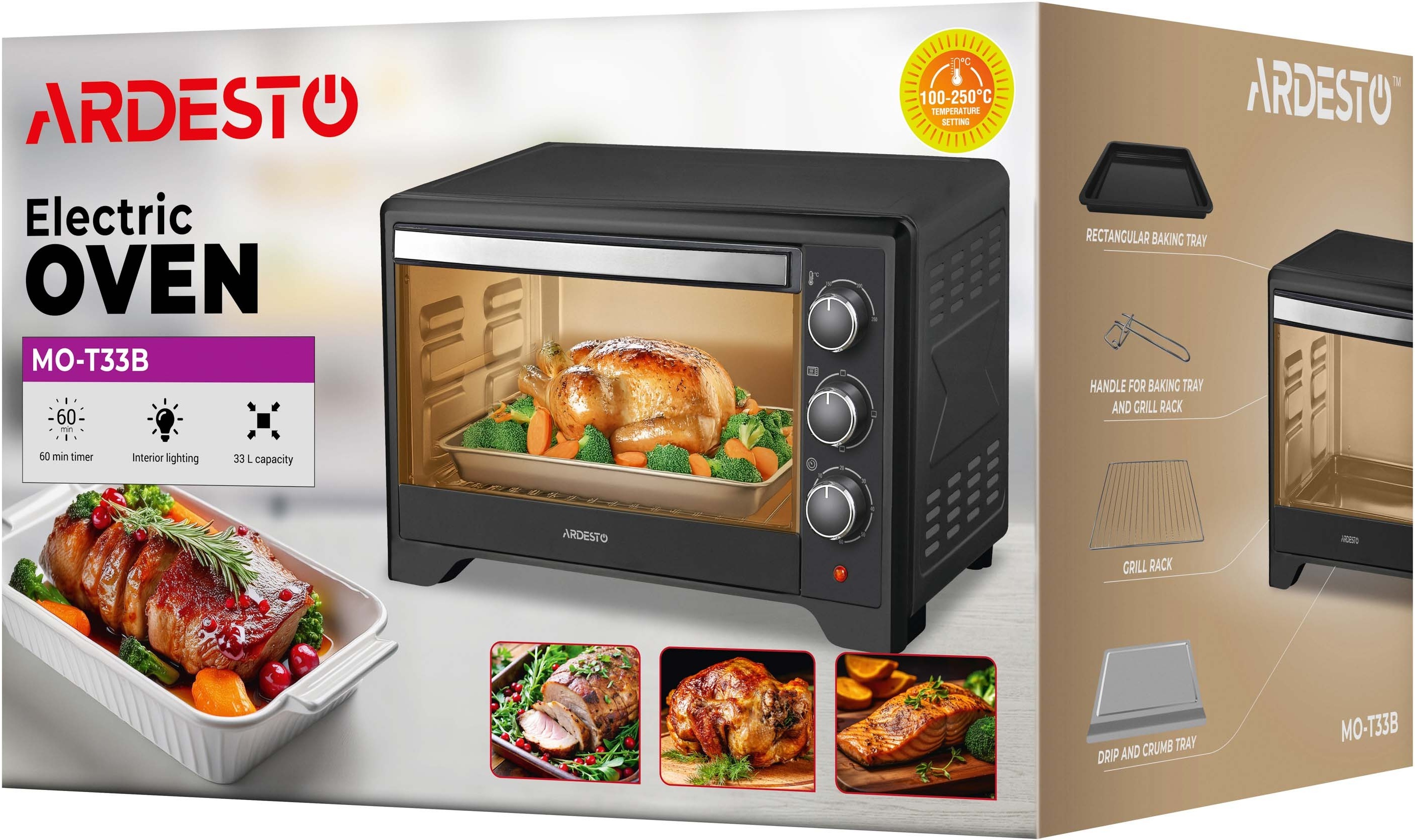 Комплект Электрическая печь ARDESTO MO-T33B + распылитель + форма для выпечки фото 