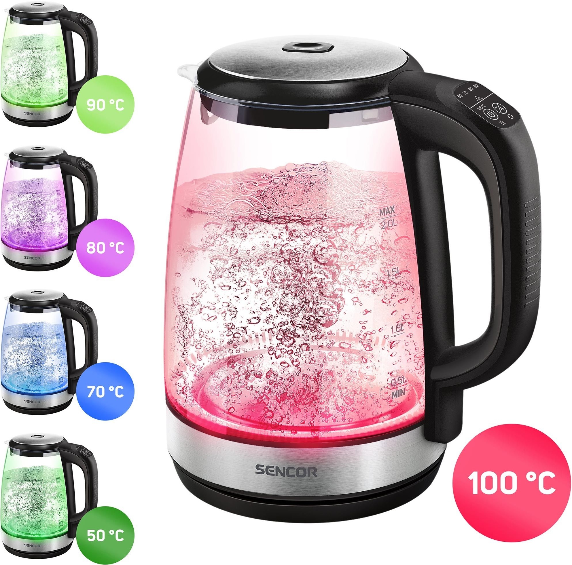 Комплект Електрочайник Sencor SWK2090BK + Набір чашок ARDESTO Animals AR2625BAфото