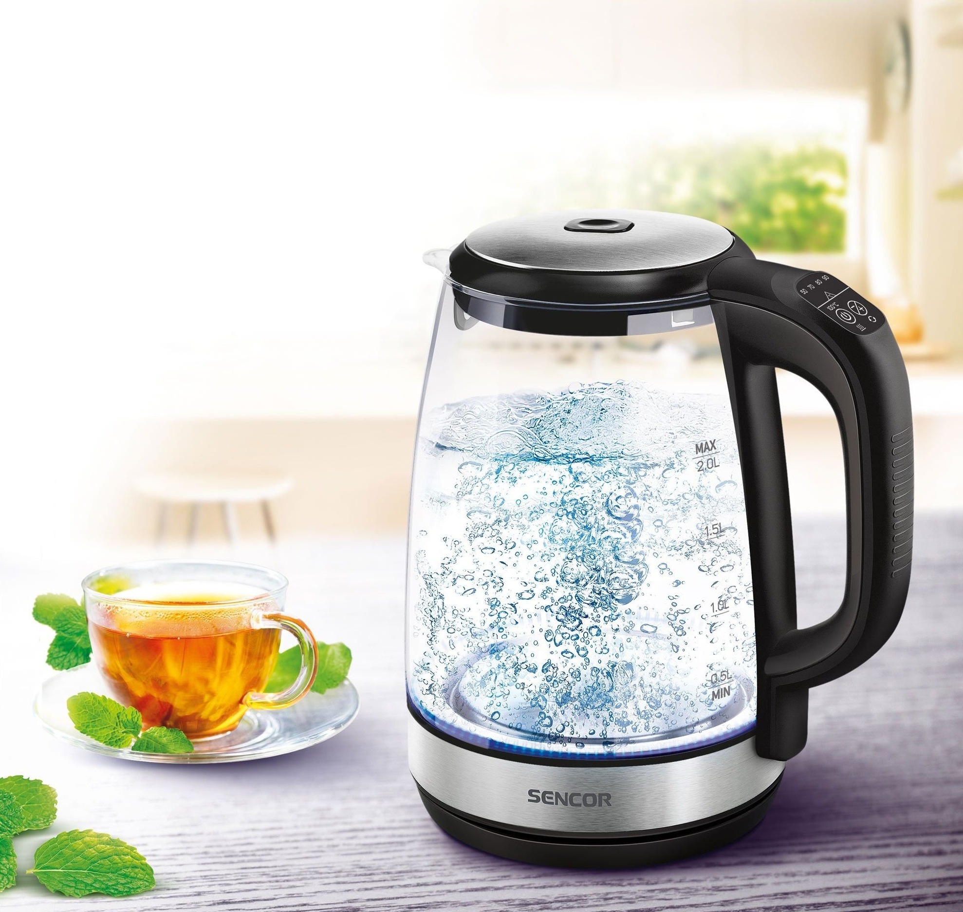 Комплект Електрочайник Sencor SWK2090BK + Набір чашок ARDESTO Animals AR2625BAфото