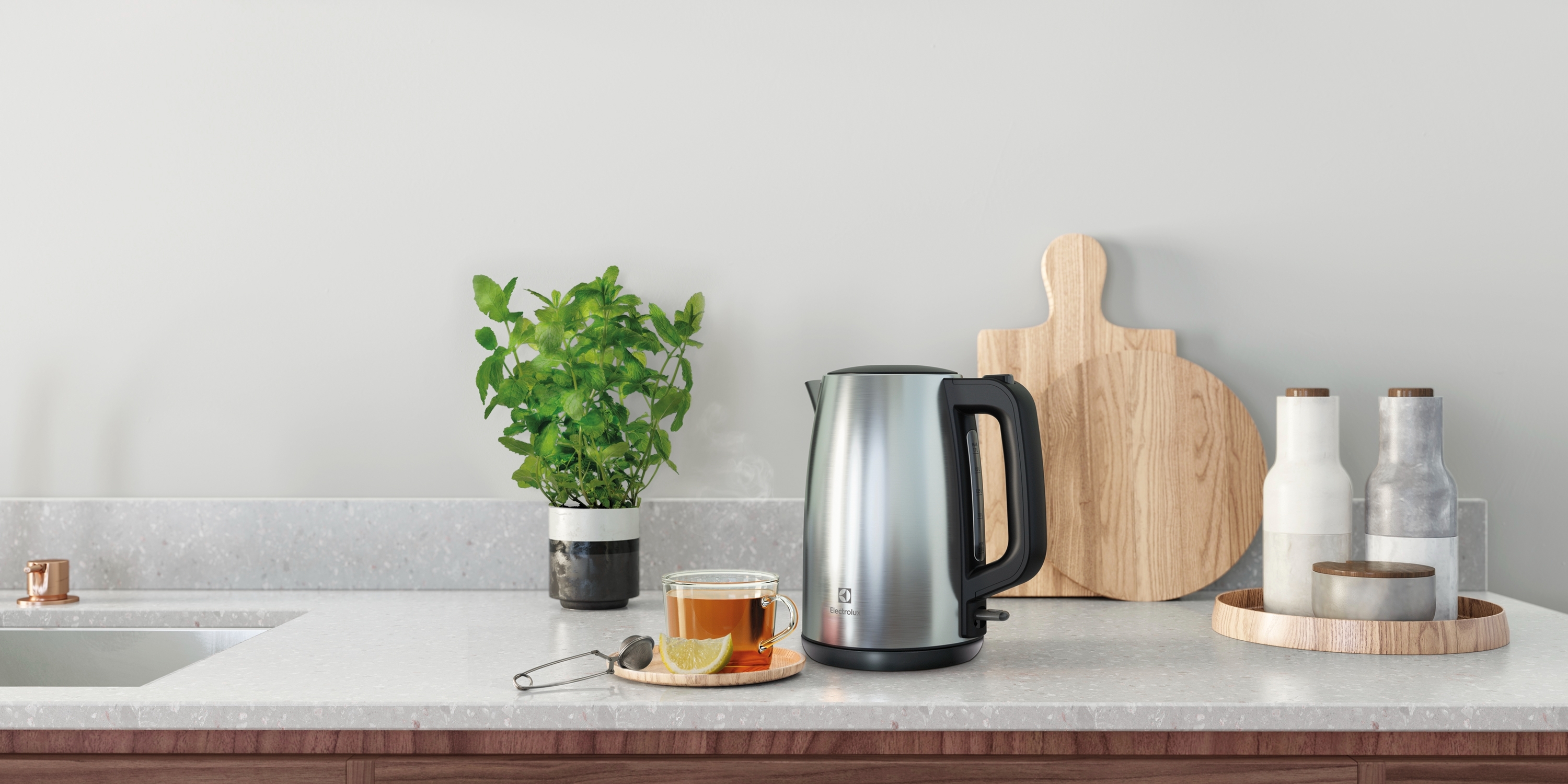 Комплект Електрочайник Electrolux E3K1-3ST + Набір чашок з ручками ARDESTO AR2625GHPфото